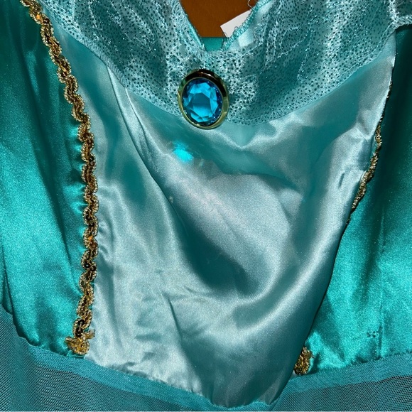Aladdin Disney Princess jasmine adult costume teal/gold size 18/20 xl jumpsuit - Picture 4 of 6